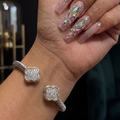 Clover Open Bangle Silver and Gold