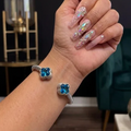 Clover Open Bangle Blue